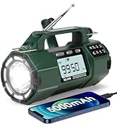 Rckskaya 5000mAh Emergency Hand Crank Radio, FM/AM/SW/NOAA Weather Alert Radio with Battery Backu...