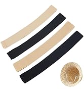 BENECREAT 4Pcs Hat Size Reducer Elastic Band, Black and Khaki Hat Size Tape Fibre Bands Hat Sizer...