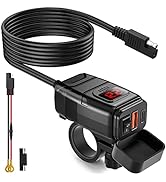 EXTRACTME Motorcycle Phone Charger, 6.4A Dual USB Type C PD & Quick Charge 3.0 Motorcycle USB Cha...