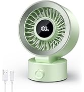 CIVPOWER Desk Fan Small Quiet: Table Fan Rechargeable with 1200mAh Battery & USB Powered, Portabl...