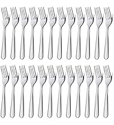 Unokit Stainless Steel Dinner Forks Silverware - 24 Pieces (7.1 Inch) Silver Dinner Forks Set of ...