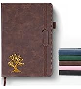 Vintage Hardcover Leather Journal Notebook, A5 Lined Notebook for Business Work School, 224 Pages...