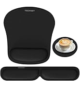 TECKNET Mouse Pad with Wrist Rest 3 in 1, Ergonomic Keyboard Wrist Rest Memory Foam Support for M...