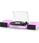 Vinyl Record Player with Two External Speakers Belt-Drive Turntables for Vinyls Records Dual Ster...