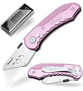 Vickay Box Cutter Utility Knife Heavy Duty with 5 SK5 Quick Change Blades, Safety Axis Lock Desig...