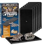 LULUCATCH Sticky Mouse Traps, 6 Pack Large Glue Traps, Pre-Baited Heavy Duty Non-Toxic Bulk Glue ...