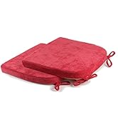 Sigmat Chair Cushions with Ties for Wood Dining Chair Set of 2 Superior Soft 16.5x16 Inch Non-Sli...