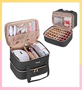 BAFASO Nail Polish Organizer Holds 40 Bottles (15ml - 0.5 fl.oz) and a Nail Lamp, Nail Polish Car...