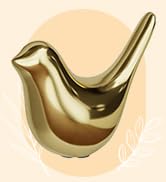 Ceramic Gold Birds Toilet Bolt Caps
