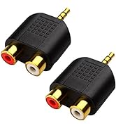 CERRXIAN LEMENG (2-Pack of) Gold Plated 3.5mm Stereo to 2-RCA Male to Female Adapter,Audio Splitt...