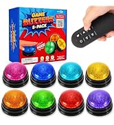 Buzzers for Trivia Games and Family Party: 8 Pack Answer Buzzers with Remote Control - Game Buzze...