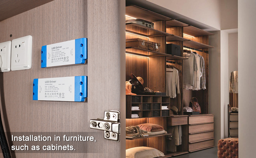 a closet with a display of clothing and accessories.