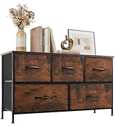 Accver Dresser with 5 Drawers for Bedroom, Fabric Clothes Cabinet for Closet, Anti-Tip TV Stand f...