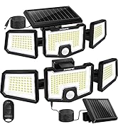 K KASONIC Security Solar Lights Outdoor, 2500LM LED 6500K Super Bright Motion Sensor with Remote,...