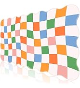 L-SPOUTTO Checkered Mouse Pad,Geometric Desk Mat XXL Large Scalloped Gaming Mousepad,35.4x15.7in ...