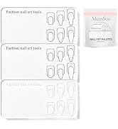 MelodySusie 3Pcs Nail Art Palette, Acrylic Nail Kit for Beginners with Nail Shape Lines, Reusable...