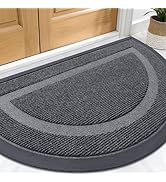 OLANLY Half Circle Door Mat Indoor Outdoor Entrance Welcome, Waterproof All-Season, All-Weather D...