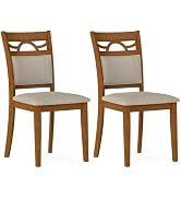 Giantex Wooden Dining Chairs Set of 2, Farmhouse Side Chairs w/Solid Rubber Wood Frames, Comforta...