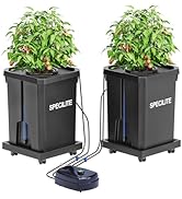SPECILITE DWC Hydroponics Grow System with Top Drip Kit, 7 Gallon 2 Buckets Deep Water Culture Re...