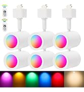 geenaes RGB Track Lighting Heads,H Type Color Changing Track Lights with Remote Control,RGBW Trac...