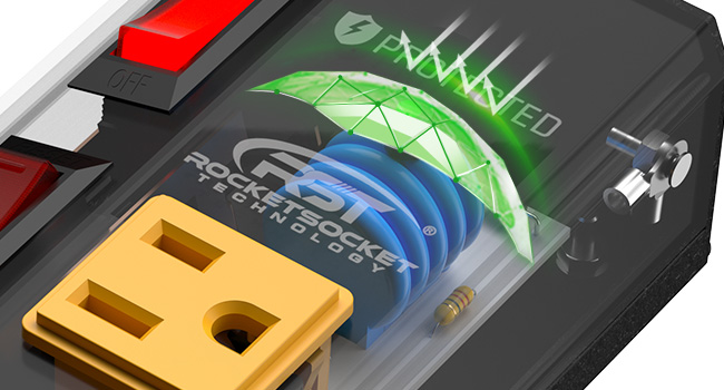 surge protector power strip, heavy duty power strip with individual switches, long power strip