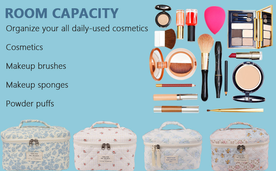 Floral makeup bag