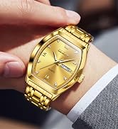 OLEVS Mens Watches Luxury Business Diamond Analog Quartz Watches for Men with Date Two Tone Stain...