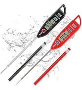 BOMATA 2 Pack Waterproof IPX7 Meat Thermometer Instant Read Food Thermometer with Long Probe for ...