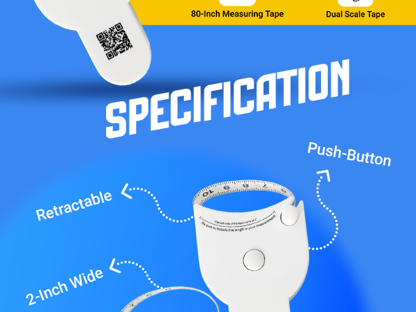 Body Ribbon 80-Inch Automatic Retractable Measuring Tape