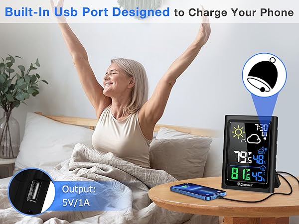 weather clock with USB port