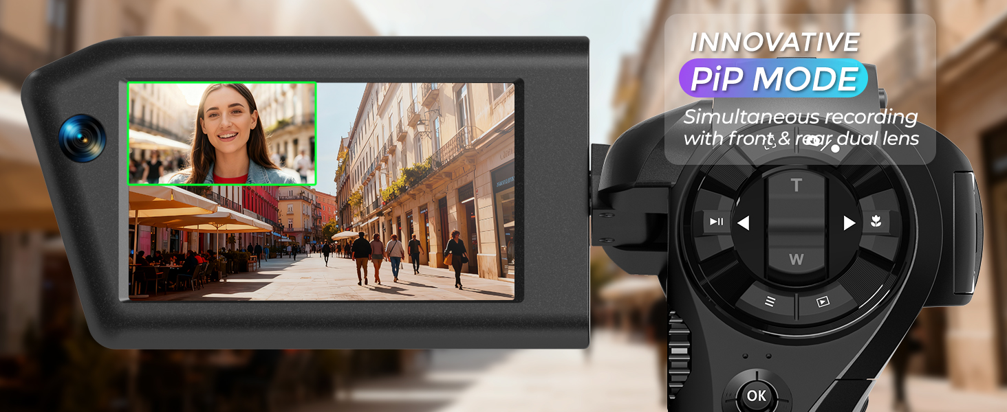 dual lens video camera vlogging camera for youtuber with wifi 8k