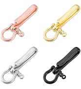 PH PandaHall 4 Colors Fish Hook Keychain U Hook Key Holder Solid Brass Key Ring Shackle Clasps fo...