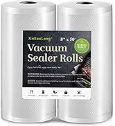 Vacuum Sealer Bags for Food,Seal a Meal Bags Rolls,8inx50 Rolls 2 Pack,XinBaoLong,Commercial Grad...