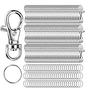 LEOBRO 240PCS Metal Swivel Snap Hooks and Key Rings, 120PCS Small Lobster Claw Keychains Clasps a...
