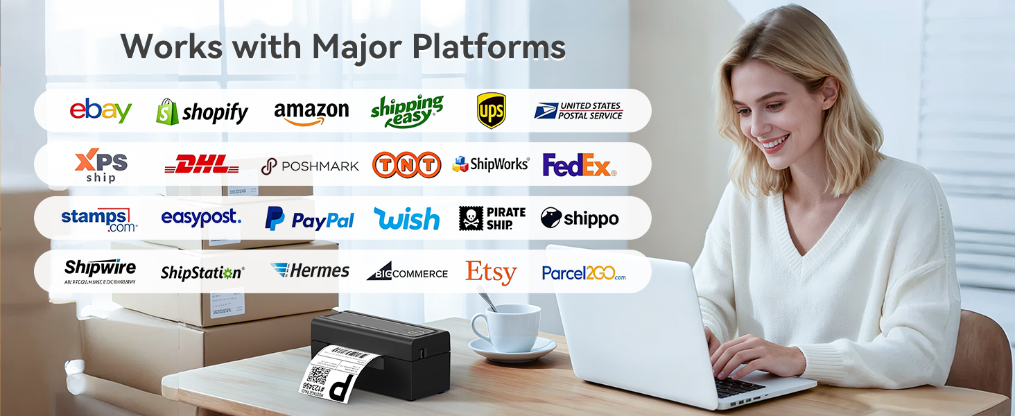Works with eBay Etsy Shopify Poshmark USPS UPS FedEx DHL shipping packages small business