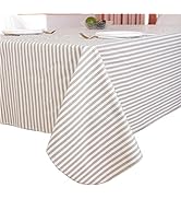 Heavy Duty Vinyl Tablecloth with Flannel Backing Waterproof Oil-Proof PVC Table Cloth Stain-Resis...