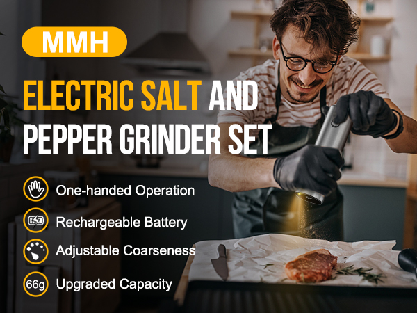 electric salt and pepper grinder set