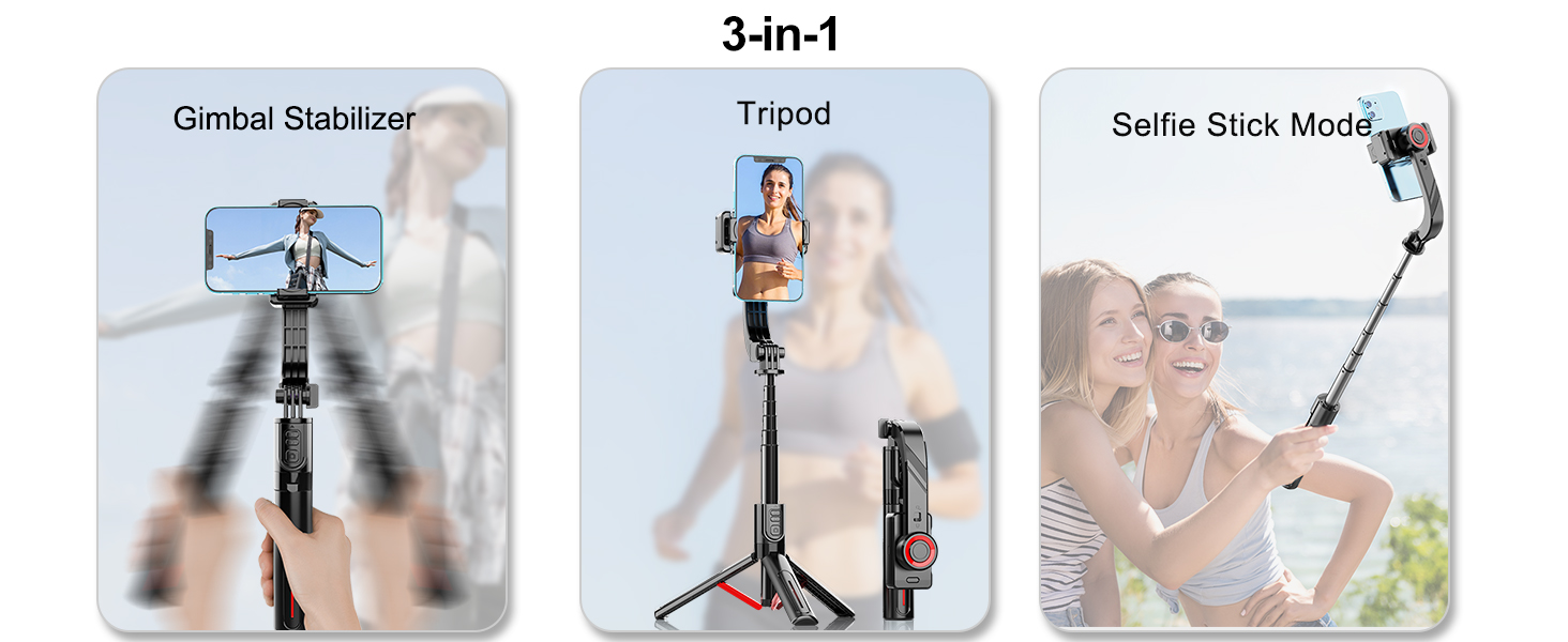 Gimbal Stabilizer for Smartphone ,with Retractable Selfie Stick and Tripod,