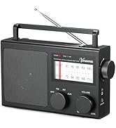 VERAVOXES Portable AM/FM Radio with Bass Control, Equipped with a Built-in high-Power Speaker, He...