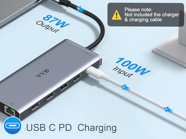 usb c dock displayport laptop hub pc docking station computer