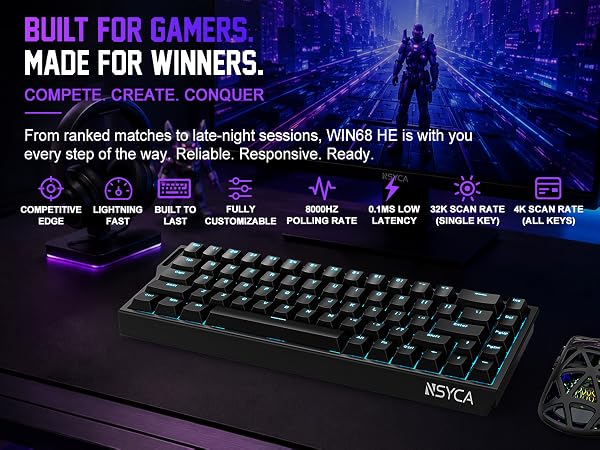 8000Hz polling rate mechanical keyboard with zero latency for competitive gaming keyboard