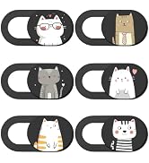 PRESSINART 6Pcs Phone Privacy Camera Cover Webcam Camera Cover Slide Cat Pattern Privacy Security...