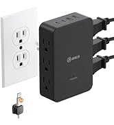 HONIZER Multi Plug Wall Outlet,6 AC Side Outlets,20W USB C Outlet Extender | Wall Plug Side Acces...
