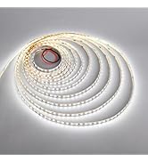 12V LED Strip Lights SMD 2835 Dimmable Tape Light 16.4FT 6000K Cool White 600Leds Density UL Prem...