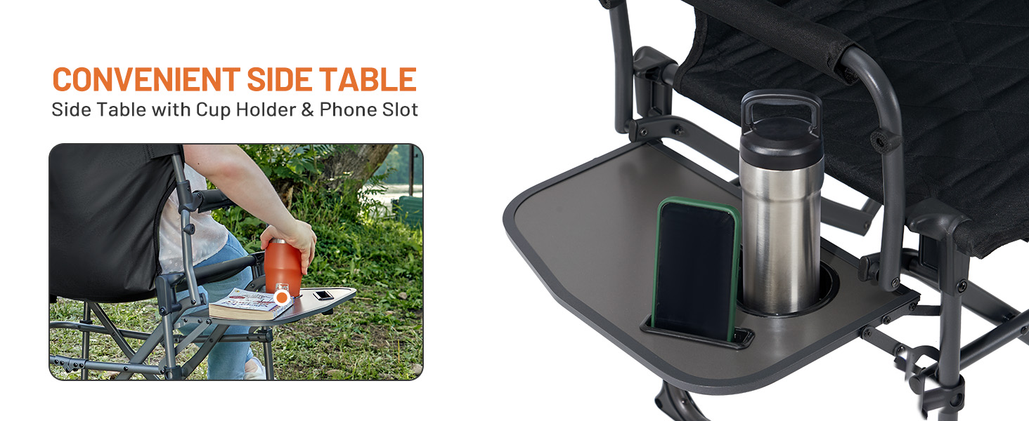 CONVENIENT SIDE TABLE Side Table with Cup Holder &amp;amp; Phone Slot