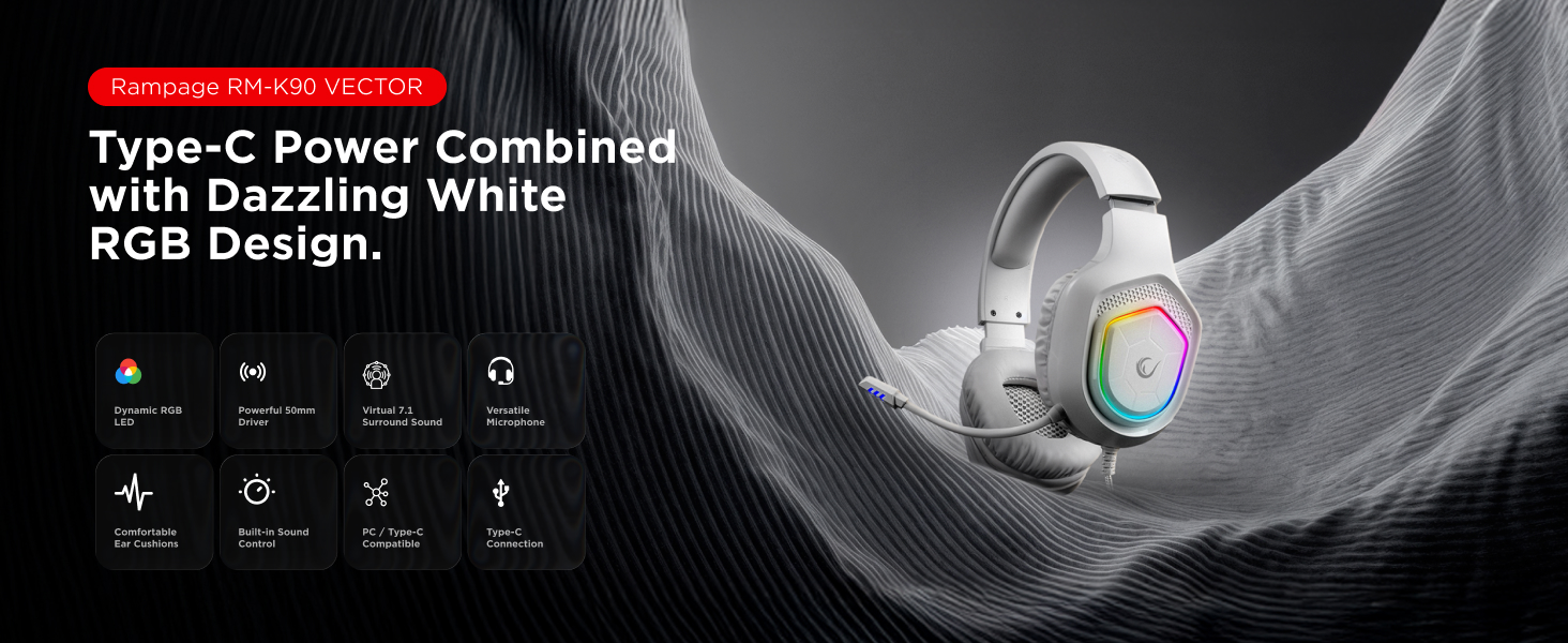 Rampage RM-K90 wired gaming headset