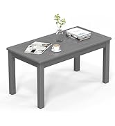 VINGLI Outdoor Coffee Table, HDPE Patio Coffee Table for Outside, All-Weather Rectangle Coffee Ta...