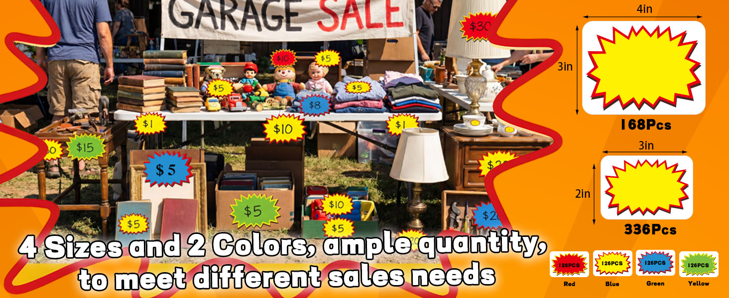 Removable Garage Sale Stickers