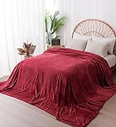 Vessia Oversized King Size Red Blanket 10x10, Large Bed Blanket for Couch, Sofa, and Bed, King Wa...