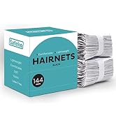 SAFEKO Hair Nets 144 PCS, Individually Wrapped, Lightweight Nylon Hairnets, Latex-Free | Black, R...
